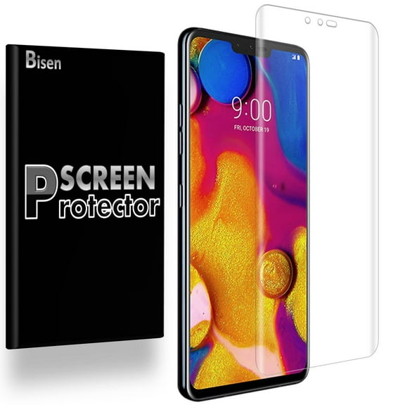 LG V40 ThinQ [3-Pack BISEN] Screen Protector, Full Coverage, Edge-To-Edge Protection, HD Clear, Anti-Scratch, Anti-Shock
