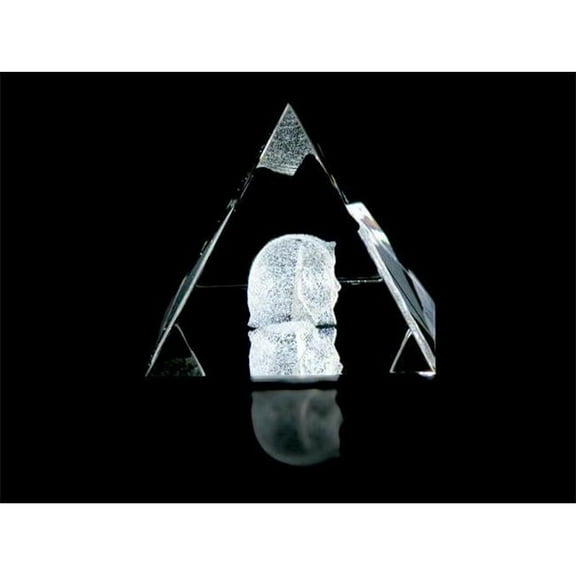 Asfour Crystal 1051-65-04 2.55 L x 2.4 H x 2.55 W in. Crystal Laser-Engraved King Tut Ancient Egypt Laser-Cut