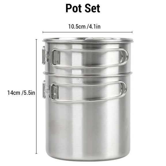 Cookware pan suit,Set Cup 2-3 People Cookware Set Cup Portable Stainless Steel Cookware Portable Pot Pan Suit Stainless Pot Set Portable Huiop Cookware Pan Suit