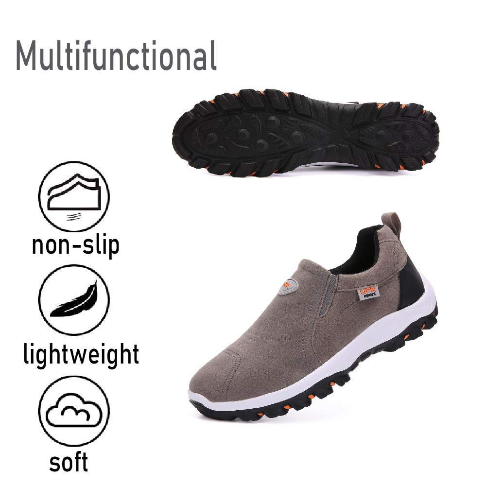 Mens Hiking Mountaineering Shoes Outdoor Breathable Trekking Sneakers Lightweight Comfortable Non-slip Casual Shoes Gray 7.5 US