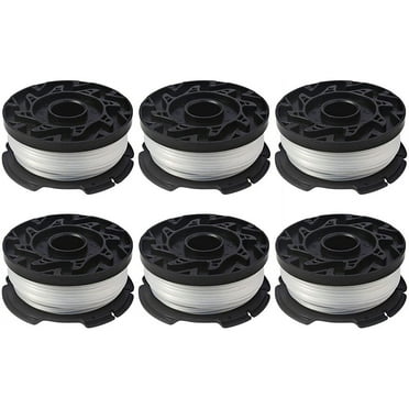 THTEN AF-100 String Trimmer Spool Compatible with Black and Decker GH600 GH900 LST201 LSTE525 BESTA510 30ft 0.065" Refills Line AFS Weed Eater Edger with RC-100-P Spool Cap Covers 6 Pack