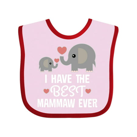Best Mammaw Ever Grandchild Gift Baby Bib Pink and Red One