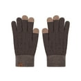 thumbnail image 4 of Ticikt Women’s Knit Gloves, Fleece‑Lined Color Block Touch‑Screen Warm Gloves for Outdoor Cold Weather,Coffee, 4 of 4