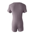 thumbnail image 6 of NMMUED Rompers for Women Workout Seamless Romper Yoga One Piece Tank Tops Jumpsuits Short Sleeve Tummy Control Rompers Light Violet XXL, 6 of 8