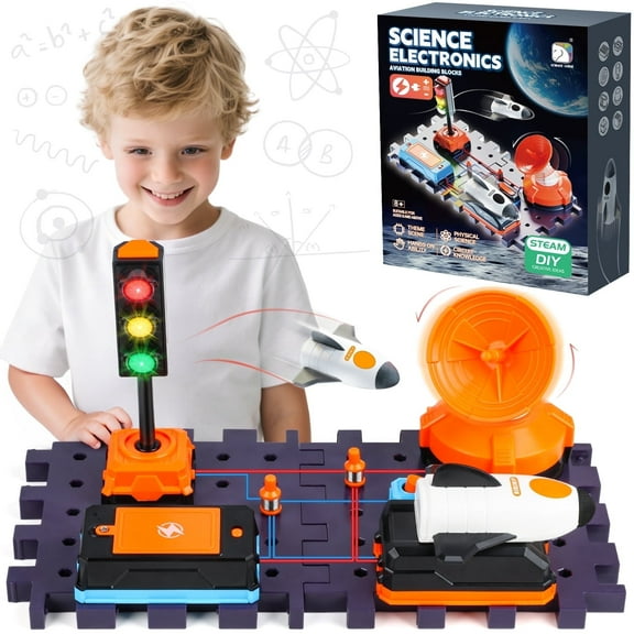 UUSUOO Science Kits for Kids Age 5-7,DIY Electronics Exploration Kit,Physics Science Experiments Circuit Board for Kids with Light & Music,STEM Educational Physics Toys Gift for Kids 5 6 7 8 