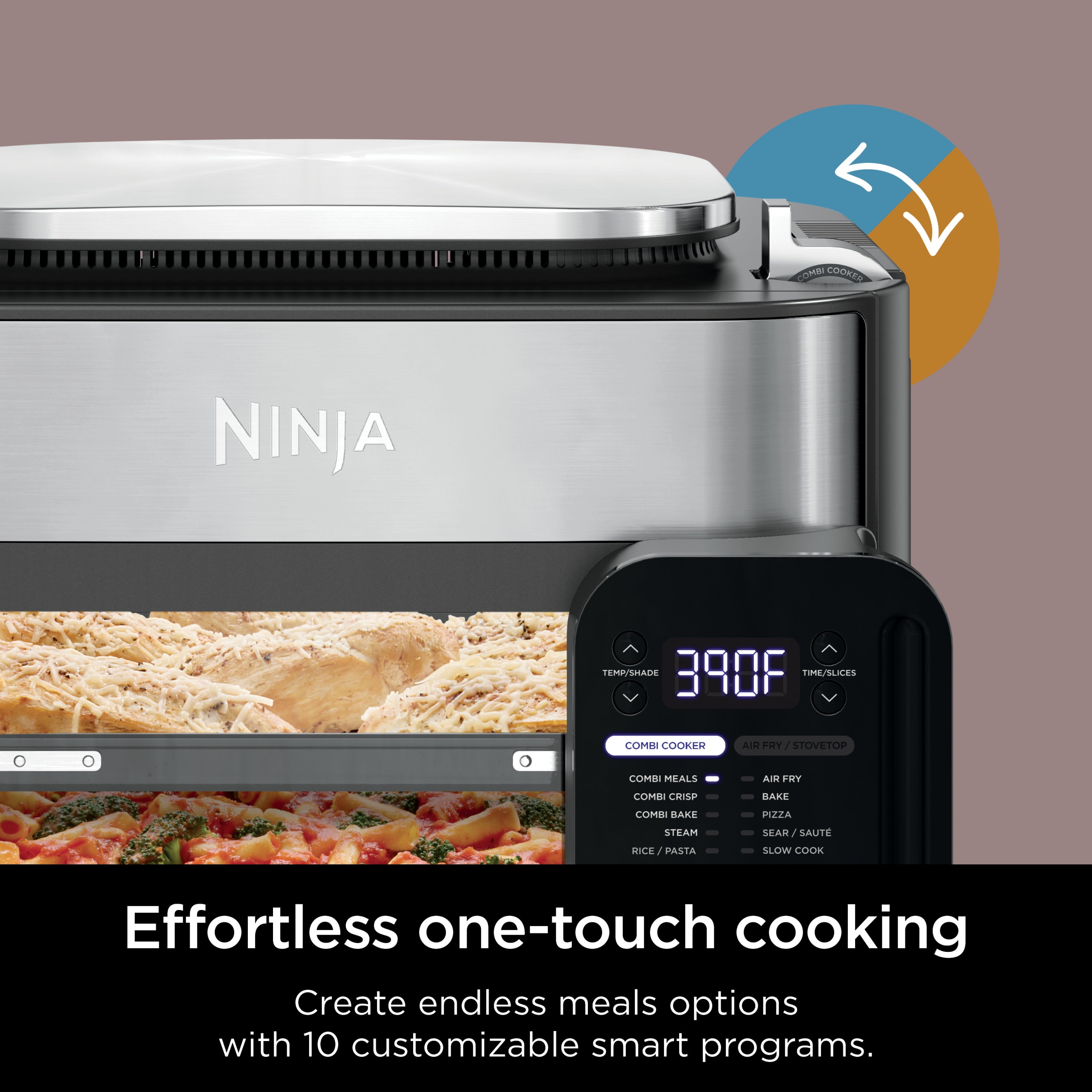  Ninja SFP701 Combi All-in-One Multicooker, Oven, and Air Fryer,  14-in-1 Functions,15-Minute Complete Meals, Includes 3 Accessories, Auto  Cook Menu, Timer, Automatic Shut-Off, Grey, 14.92 x15.43 x13.11 : Home &  Kitchen