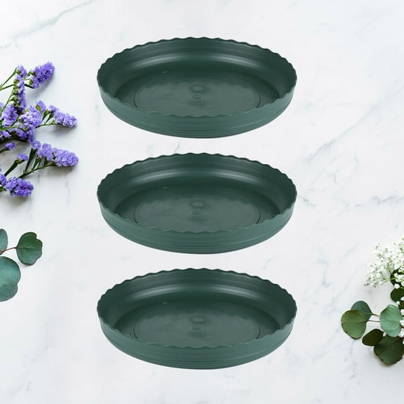 Masteelf  3 Pcs Flower Pot Planter Herb Tray Pots Terracotta Saucer Office Green