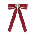 thumbnail image 1 of Broche de lazo de cinta, corbata con lazo preanudado, corbata de moda para mujer, corbata con lazo Rojo, 1 of 9