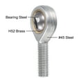 thumbnail image 4 of Uxcell Spherical Rod End Self-lubricated Bearing Left Hand Male Thread Connector 10mm, 4 of 6