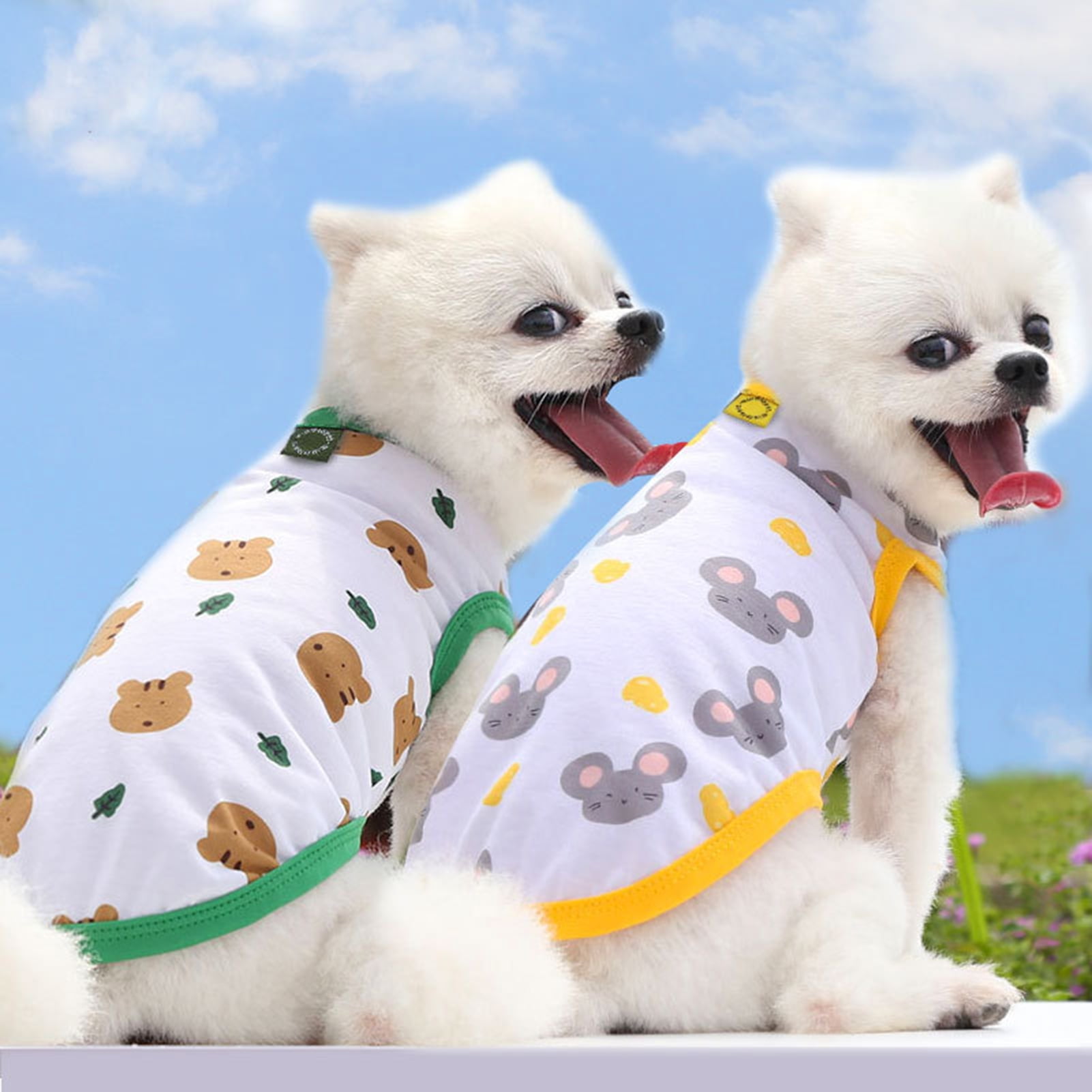 Dog Clothes for Daily /& Party Wear Fit for Most Dogs Blue Plane S Summer Skin-Friendly Pet Shirts Breathable Dog Vest SONGBIRDTH Pet Pajamas Cartoon Printing Design