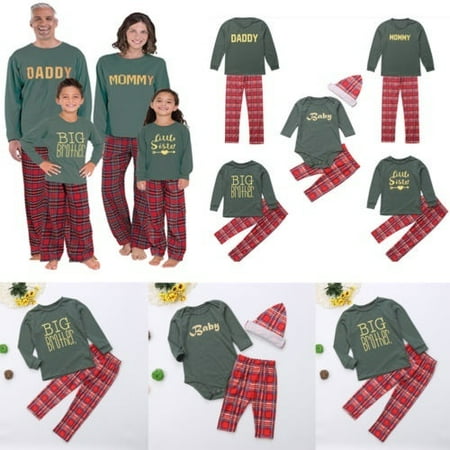 

New Family Matching Adult Women Kids Baby Sleepwear Nightwear Pajamas Christmas