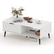 thumbnail image 5 of Blanca 2 - tier de madera coffee mesa con sliding door y solid wood legs: a grande rectangle moderno cocktail mesa para sala de estar, home y oficina in mid - century style, 5 of 8