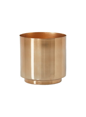 Serene Spaces Living Shiny Gold Finish Cylinder Vase, 4