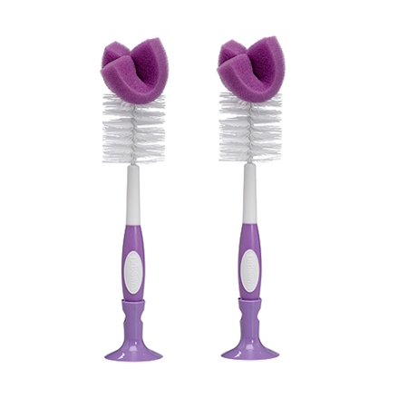 Dr Brown's Natural Flow Bottle Brush, Purple (Pack of 2) + Facial Hair Remover Spring