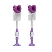 Dr Brown's Natural Flow Bottle Brush, Purple (Pack of 2) + Facial Hair Remover Spring