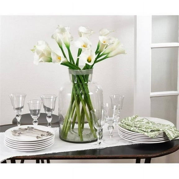 Saro Lifestyle FL227.W 27 in. White Calla Lilies Flower Bouquet, White - Set of 12
