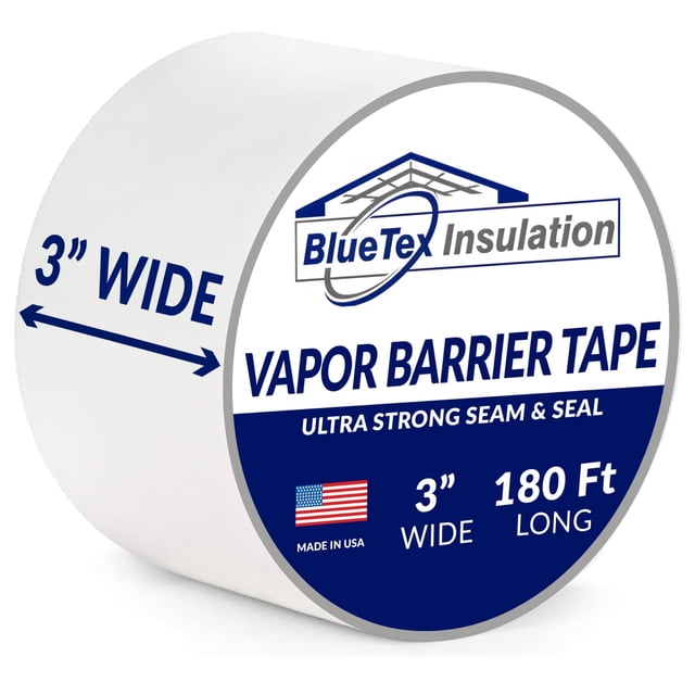 Cinta aislante BlueTex de 7,62 cm de ancho x 54,86 m de largo, blanca