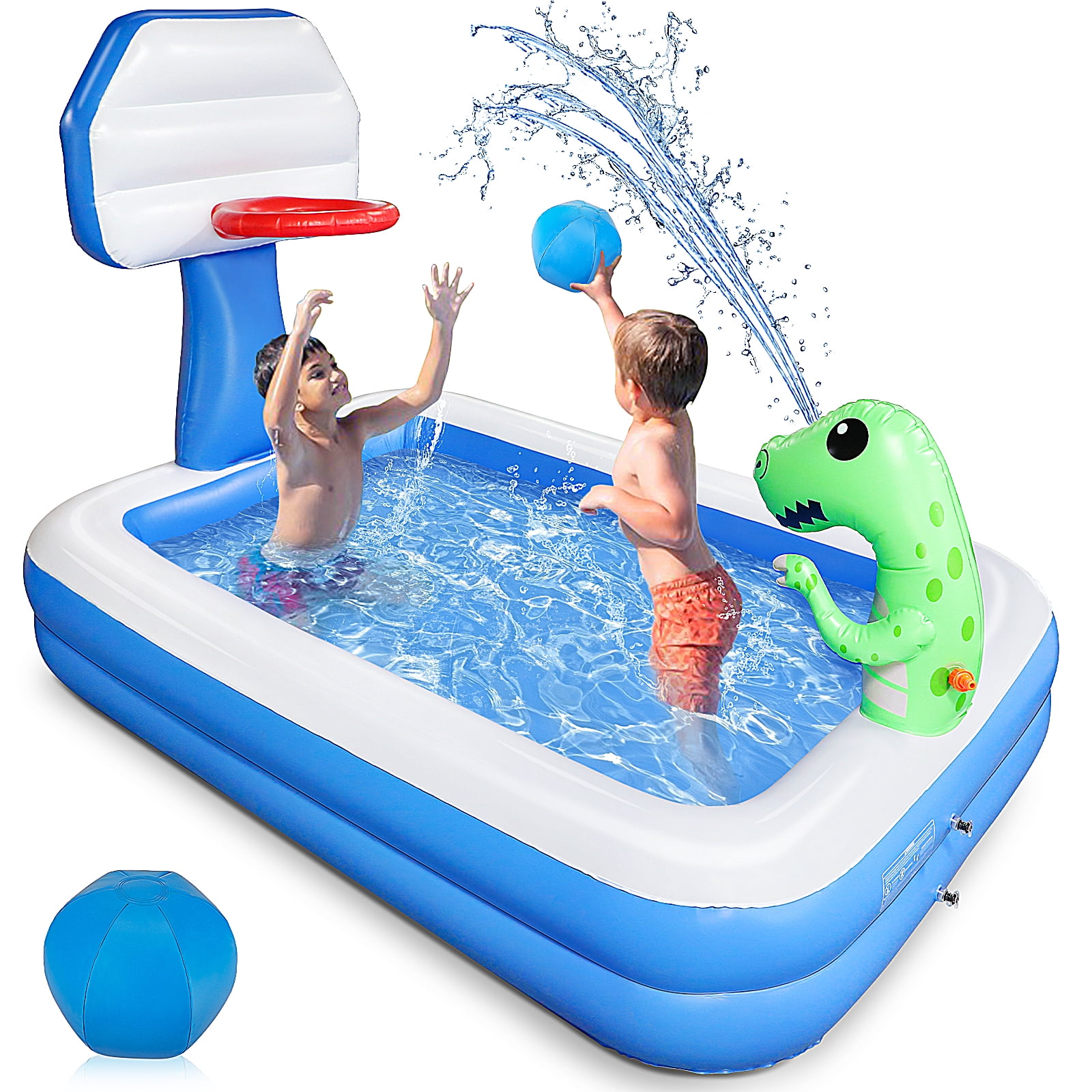 Growsly Inflatable Pool Sprinkle Swimming Pool for Kids, Blow Up Kiddie Pool for Kids Adults Age