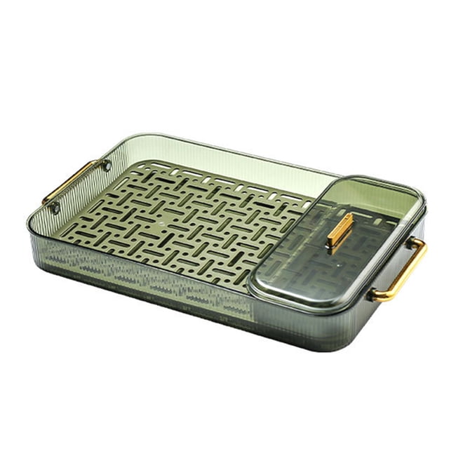 Double Layer Drainage Tea Tray,Double Layer Water Drainage Tea Serving Tray Tea Tray Seamless Integration