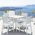 thumbnail image 6 of Luxury Commercial Living 31.5" White Solid Square Patio Dining Table, 6 of 7