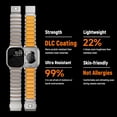 thumbnail image 4 of Full Titanium with Silicone Band Compatible with Apple Watch Ultra 3/2/1 49mm/Series 11/10/9/8/7 46mm 45mm 44mm, Adjustable Links Titanium Magnetic Clasp Connectors and DLC Coating, 4 of 8