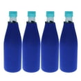thumbnail image 2 of 4 Pack Neoprene Water Bottle Sleeve Beer Bottle Coolers Holder Sleeves Collapsible Drink Bottle Covers Carrier Insulators Beverage Bottle Can Sleeves Covers Blue, 2 of 7