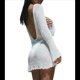 thumbnail image 2 of Vestido Mini de Punto con Mangas Largas y Espalda Descubierta para Mujer L, 2 of 9