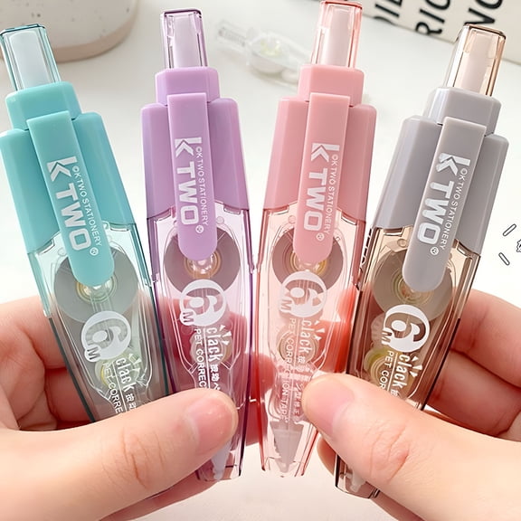 CCOCC 2026 New Refillable Retractable White Out Correction Tape, Pen Shaped Whiteout Set, White Out Tape, Japanese Aesthetic Cute White Out for Office Supplies