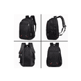 thumbnail image 2 of Mochila De Hombro Mm-03 Mochila De Estudiante Ligera Simple NEGRA detalles naranjas, 2 of 4