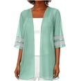 thumbnail image 5 of Posijego Womens Chiffon Cardigans Lightweight Short Sleeve Open Front Casual Summer Beach Cardigans Jackets for Women, 5 of 7