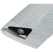 Clear Heavy Duty Clear See-Through Tarp Fiber Reinforced (14 Mil Poly Tarp) (12' X 24')