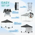 thumbnail image 6 of ONBRILL 10x10 Pop up Camping Canopy Tent w/1 Sidewall, Wheel Bag, Spiral Spike, Sun Shade, Grey, 6 of 9