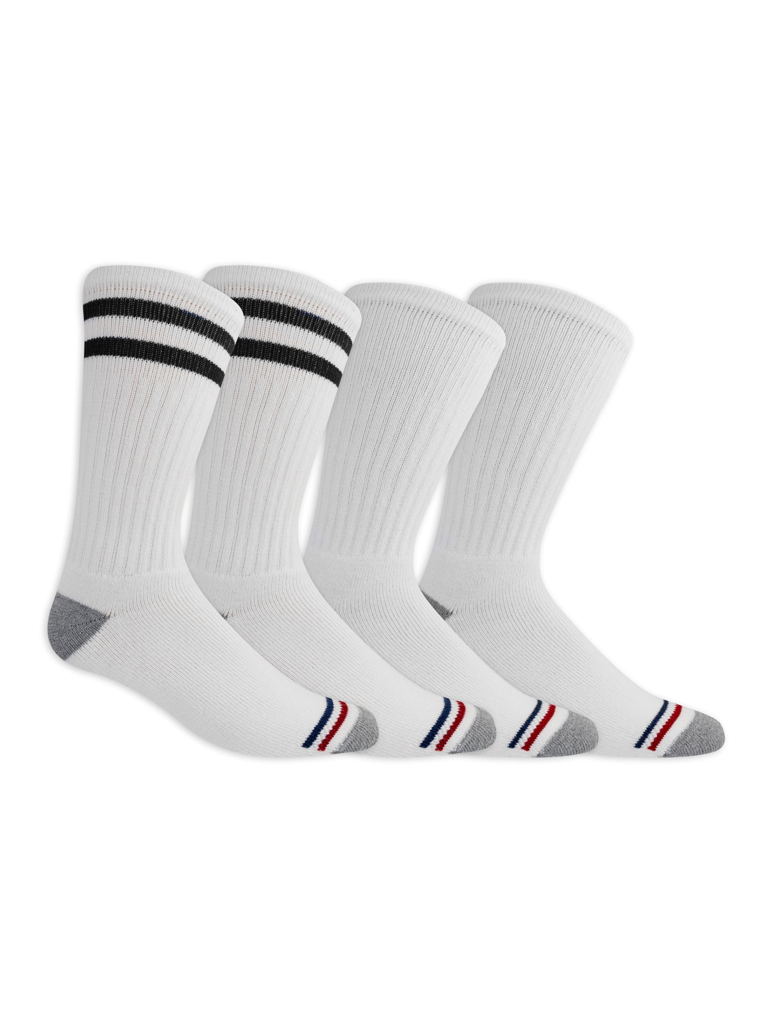 High Ridge Gear Men's Premium Cotton Crew Socks, 4 Pack