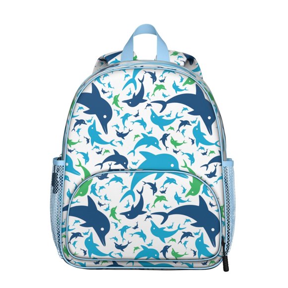Sac à Dos Étudiant Baleine Nautique Drôle - Sac d'École Imperméable avec Vie Marine sous-Marine Mignonne et Imprimé Dessin Animé Océan Tropical pour Étudiants et Adolescents