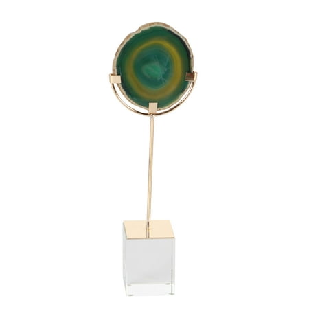 - Decmode Modern 13 X 4 Inch Textured Green Agate Sculpture With Glass Base