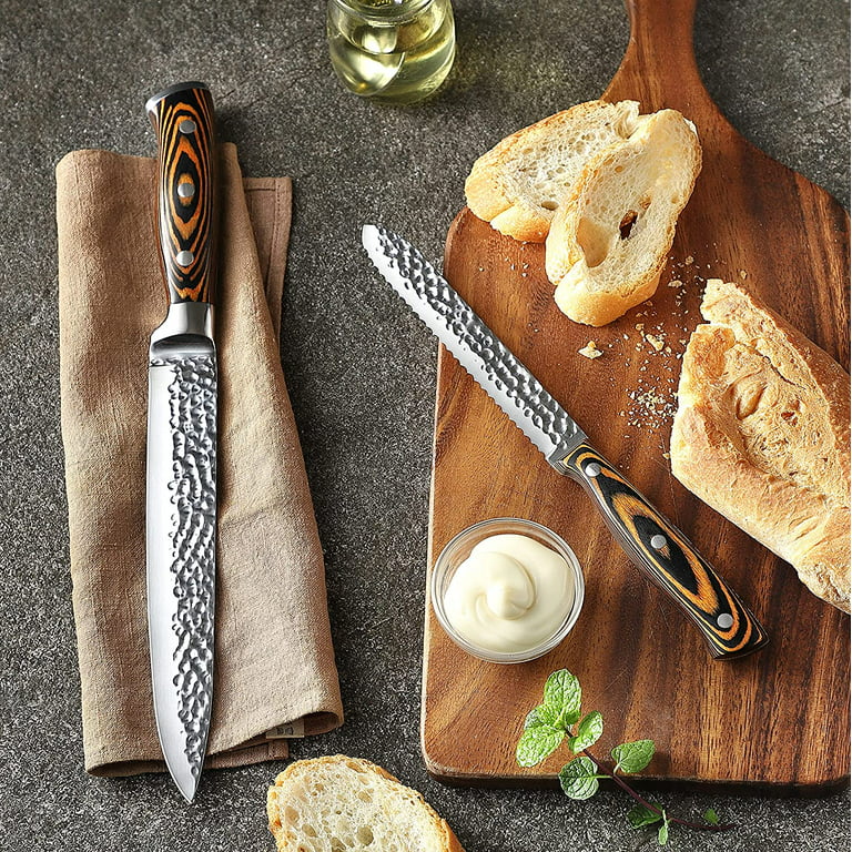 Kitchen 17 Pc Knife Set w/ Block & Sharpener Chef Bread Steak