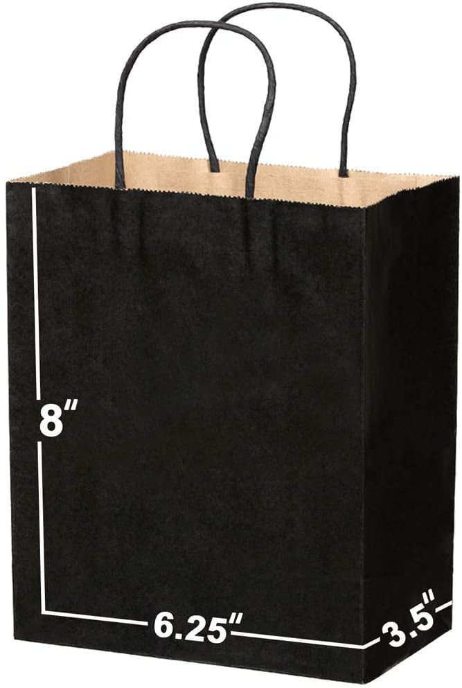 Shopping Gift Bags Party Supply Custom Kraft Paper Bags with Handle 25-100PCS 