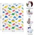 thumbnail image 4 of White Colorful Dinosaurs Pattern Blanket,Comfortable Soft Flannel Throw Blanket,All Season,Warm Lightweight Blankets for Sofa Bed Couch Living Room Chair,30"x40", 4 of 4