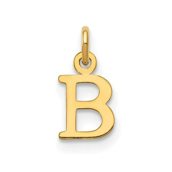 14k Yellow Gold Polished Finish Cut-Out Letter B Initial Design Charm Pendant
