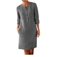 thumbnail image 2 of Robes pour Femmes Robe Décontractée à Manches Longues Couleur Unie Pull Ample Noir L, 2 of 5
