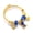 D, Blue Bead & Baloon Silver Chain, variant on Heart Rose Flower Blue Teddy Bear Charm Bracelet for Women Gold Plated Crystal Beads Bangle Girls