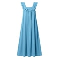 thumbnail image 7 of FAHXNVB Womens Nightgowns Square Neck Ruffle Hem Sleeveless Victorian Sleep Dress Ladies Flowy Long Sleepwear Night Dress, 7 of 7