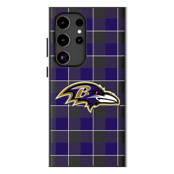 Keyscaper Baltimore Ravens Plaid Galaxy Magnetic Bump Case