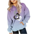 thumbnail image 2 of Girls Hoodies Fall Long Sleeve Drawstring Pullover Tops With Pockets Girls' Fashion Loose Casual Sweatshirt For Women, 2 of 3