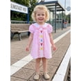 thumbnail image 4 of BemeyourBBs Toddler Baby Girl Crawfish Dress Outfit Cute Lobster Embroidered Plaid Gingham Bubble Dress Short Sleeve Doll Collar Princess Dress Summer Clothes Party Casual Dress, 4 of 9