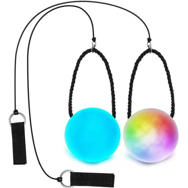 Bolas Poi ligeras multicolores Zhivalor 2 piezas juguete de bola de flujo giratorio ligero