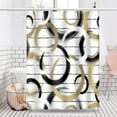 thumbnail image 4 of Modern Abstract Style Shower Curtain Black White Round Pattern Geometric Lines Shower Curtains for Art Aesthetic Bathroom Waterproof Fabric Decor Set with Hooks, 72W x 84H Inch, 4 of 6