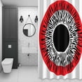 thumbnail image 3 of Circular Pattern Shower Curtain for Bathroom, Vintage Red Leopard Texture Waterproof Cloth Fabric Bathroom Accessories Set with 12 Rust Proof Plastic Hooks, 60"x72", 3 of 9