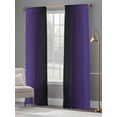 thumbnail image 4 of Purple Black Ombre Semi Sheer Window Curtains 96 Inches Long, Gradient Contemporary Abstract Art Rod Pocket Voile Silky Chiffon Curtain Light Filtering Drapes for Living Room, 52"x96", 2 Panels, 4 of 9