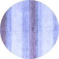 thumbnail image 1 of Ahgly Company Machine Washable Indoor Round Solid Blue Modern Area Rugs, 5' Round, 1 of 4